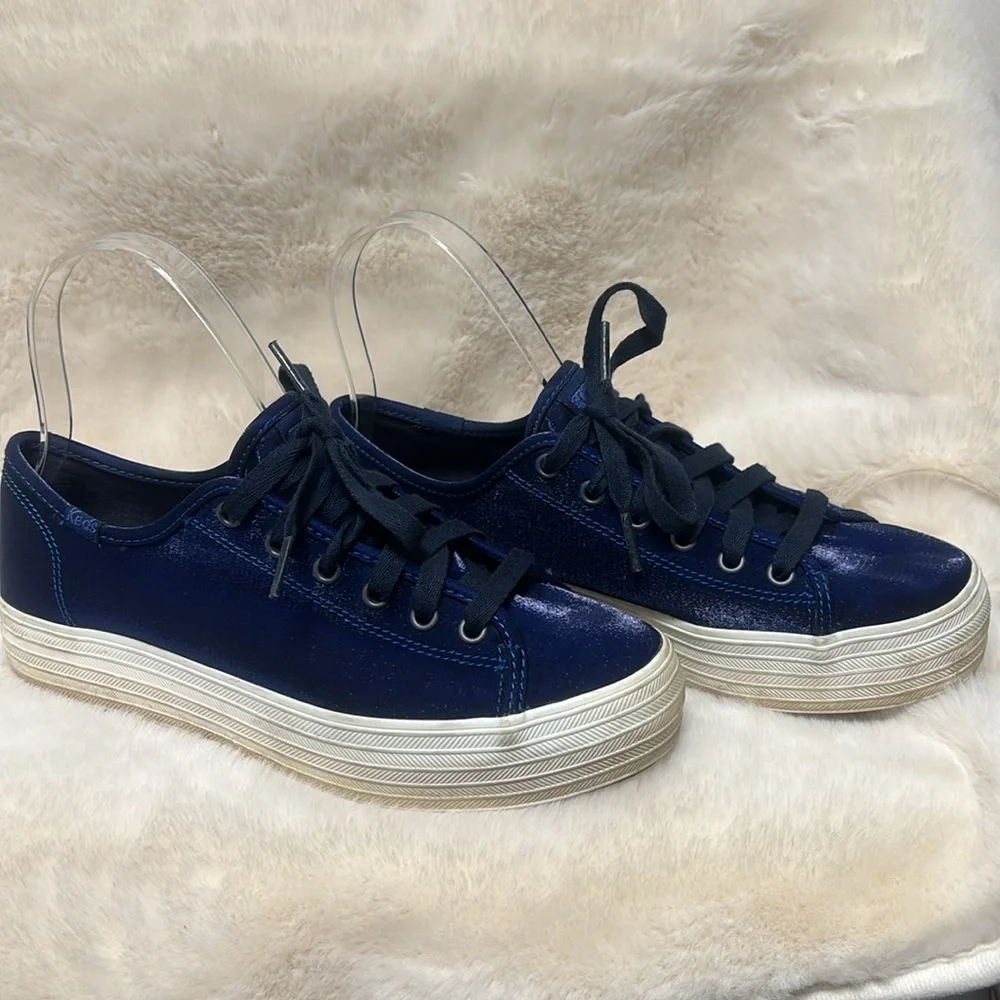 Keds Women's royal blue sateen finish Sneakers - Picture 5 of 8